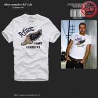 heren abercrombie and fitch korte tees 1st front runners wit Lage Prijs 16hd0297